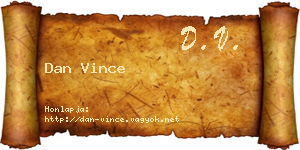 Dan Vince névjegykártya